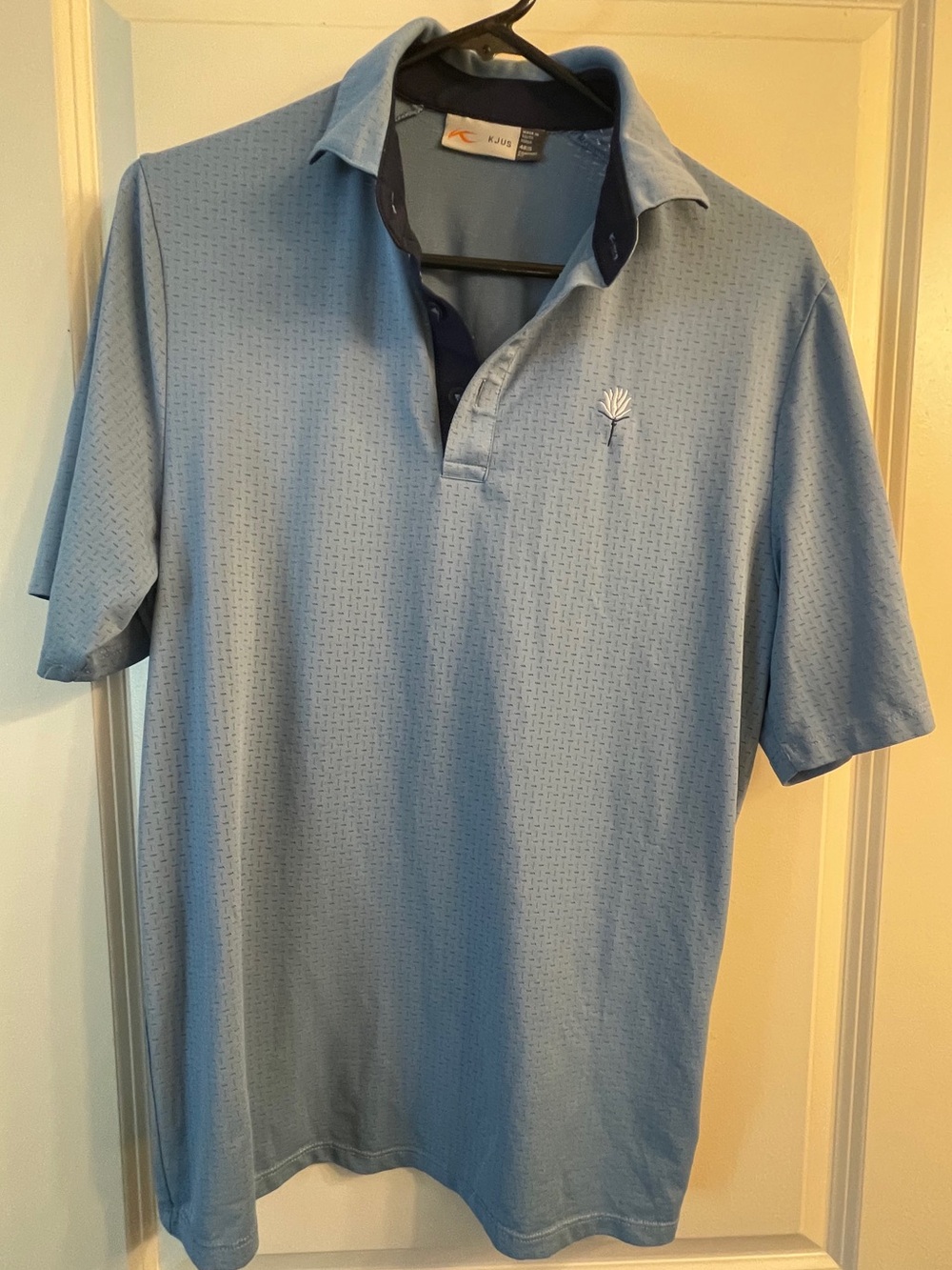 Light Blue Men's Polo Shirt with Contrast Collar - Kjus Savin structure